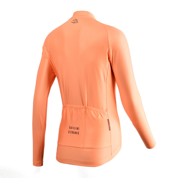 Caffeine and Cranks Core Thermal Jersey Orange Womens