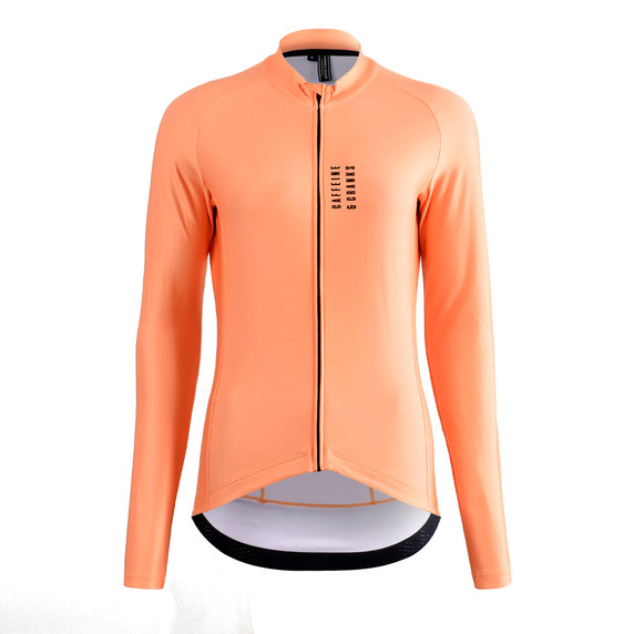 Caffeine and Cranks Core Thermal Jersey Orange Womens