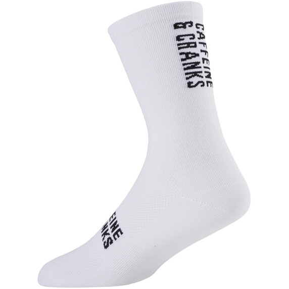 Caffeine and Cranks Socks White