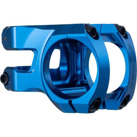 Blue Race Face Stem with Black Bolts