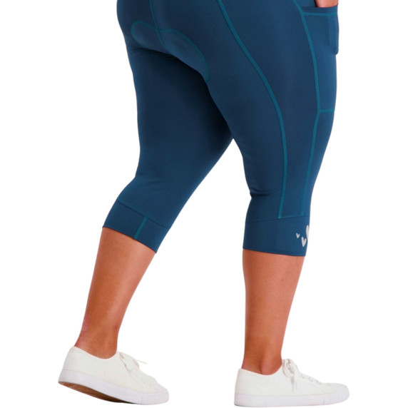 Birds on Bikes Essential Pocket Womens Padded 3/4 Short Forest