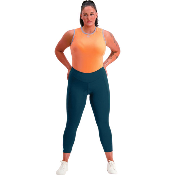 Birds on Bikes Wanderer Womens Padded 7/8 Capri Pant Forest