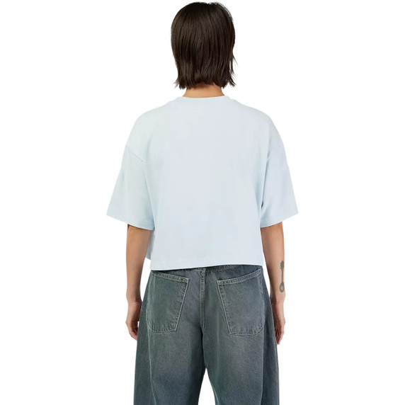Fox Womens Wordmark OS Crop Tee Pale Blue
