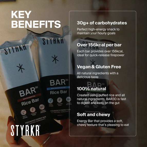 Styrkr Bar30 Apple Cinnamon Caramel Energy Bar x 12 Box