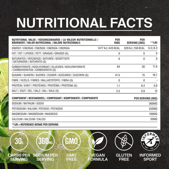 Styrkr Mix+ Lime Mint Dual-Carb & Electrolyte Drink Mix 537g