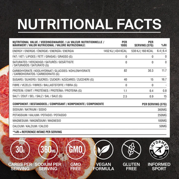Styrkr Mix+ Pink Grapefruit Dual-Carb & Electrolyte Mix 555g