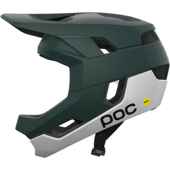 POC Otocon Race MIPS Full Face Helmet Pargasite Green/Hydrogen White Matte