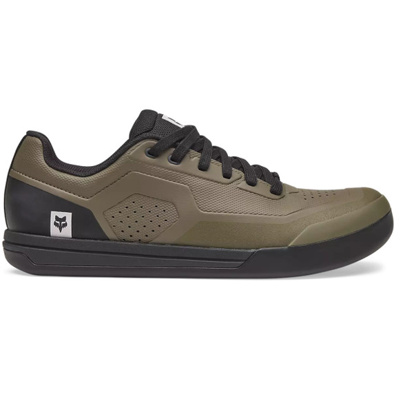 Green and black lace up mountain bike shoes