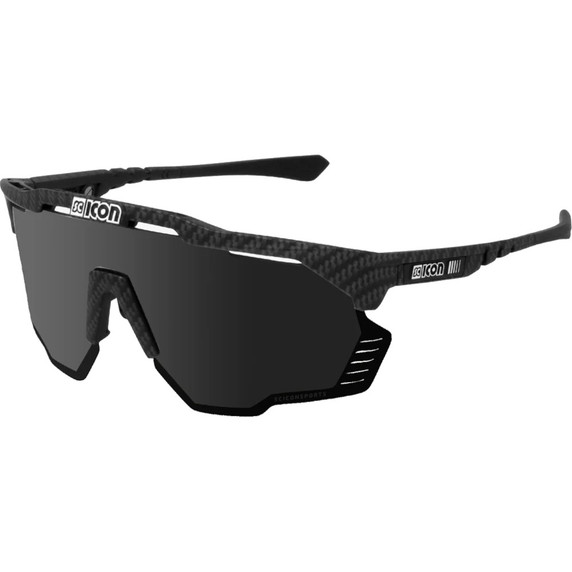 Carbon black scicon sunglasses with black mirror lens 