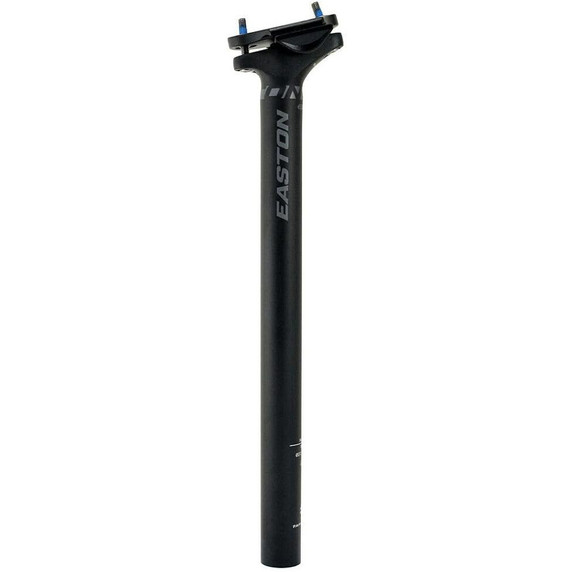 Black seat post with silver logo