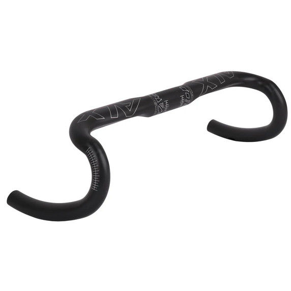 Black drop handlebars with silver logos