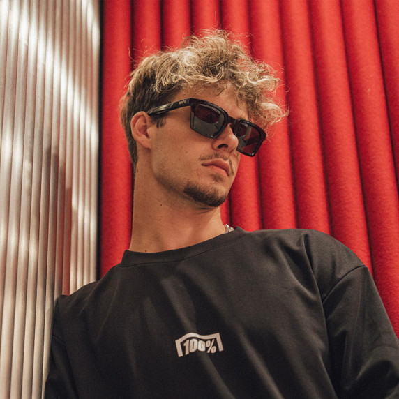 100% Erba Sunglasses Polished Black Black Mirror