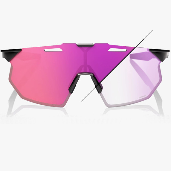 100% Hypercraft SQ Sunglasses Gloss Black Purple Mirror Photochromic