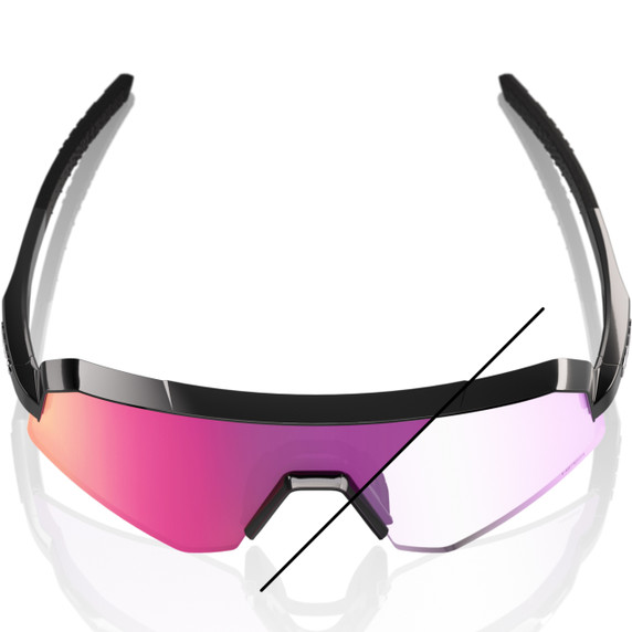 100% Slendale SL Sunglasses Gloss Black Purple Mirror Photochromic