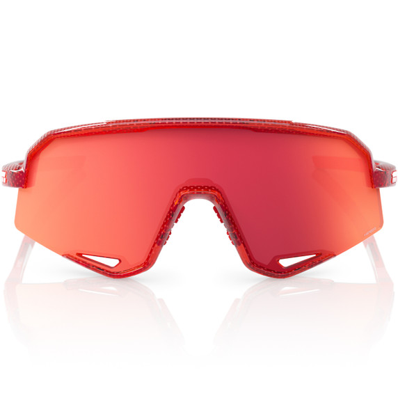 100% Slendale Sunglasses Campari Translucent Red HiPER Fire Red Mirror