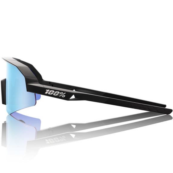 100% Slendale XS Sunglasses Matte Black HiPER Blue Mirror