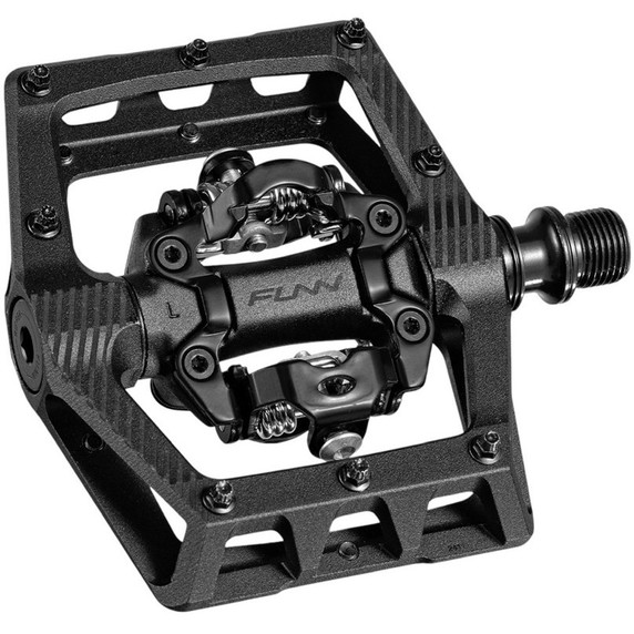 FUNN Pedal Ripper V2 Float Engagement SPD Compatible Clipless Pedals Double Sided Black