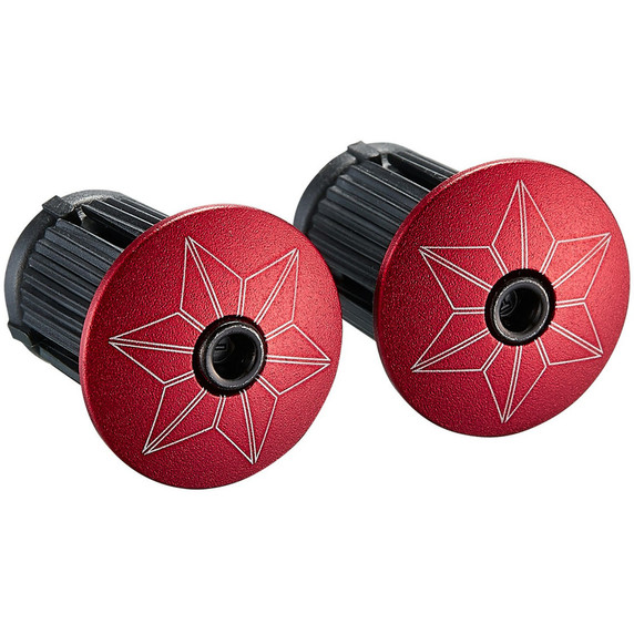 Supacaz Star Plugz Bar Plugs Anodized Red