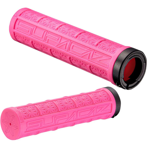 Supacaz Grizip Lock-On Grips 32mm Neon Pink