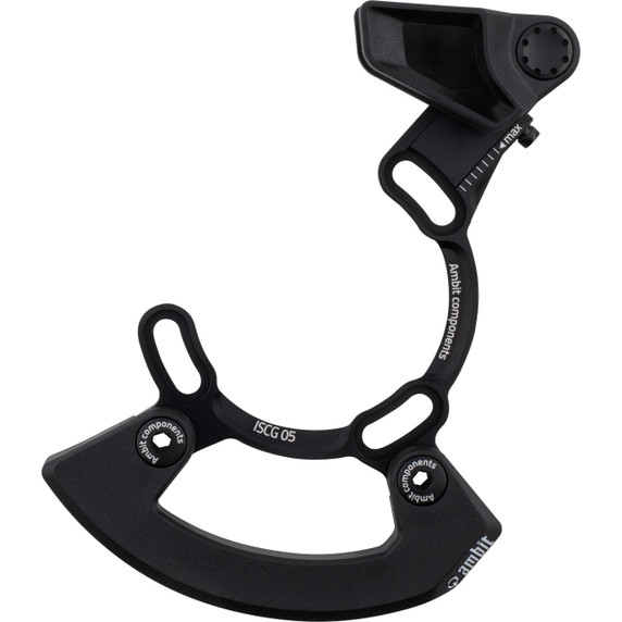 Black chainguide with white logos