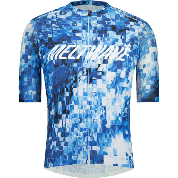 Blue jersey with white logo