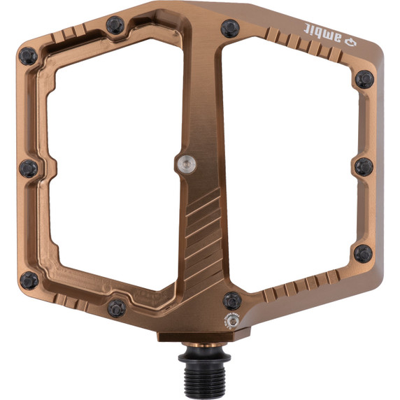 Brown pedal with black spindle