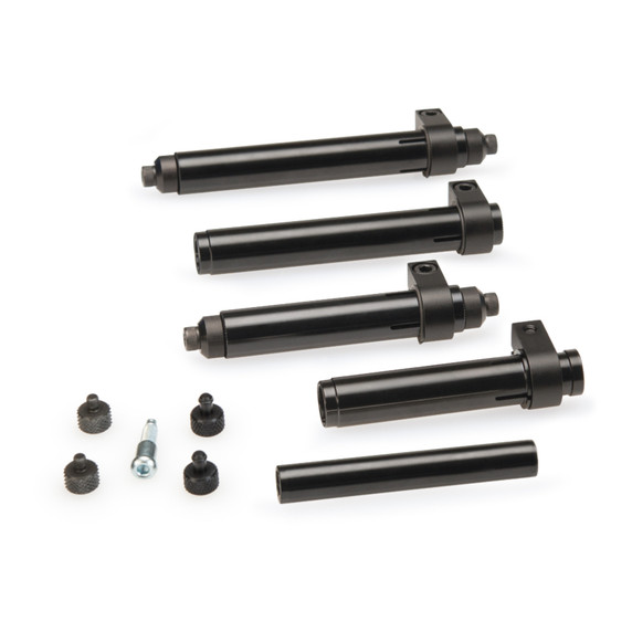 Five axles with adaptor screws