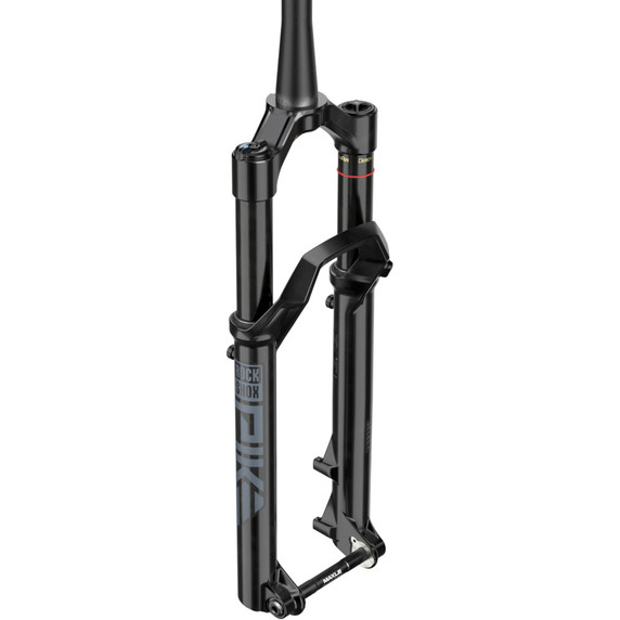 Black fork with black staunchions and grey logos