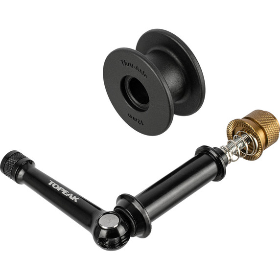 Black and gold chain holder with black reel