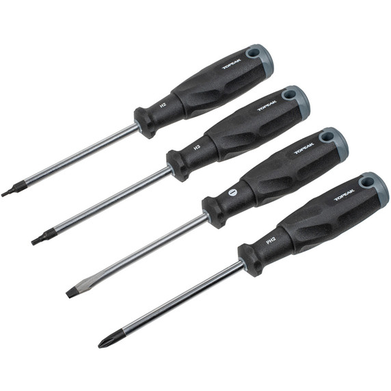 Set of 4 black and grey screwdrivers