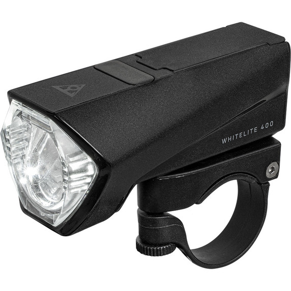 Black Topeak light with handlebar mount