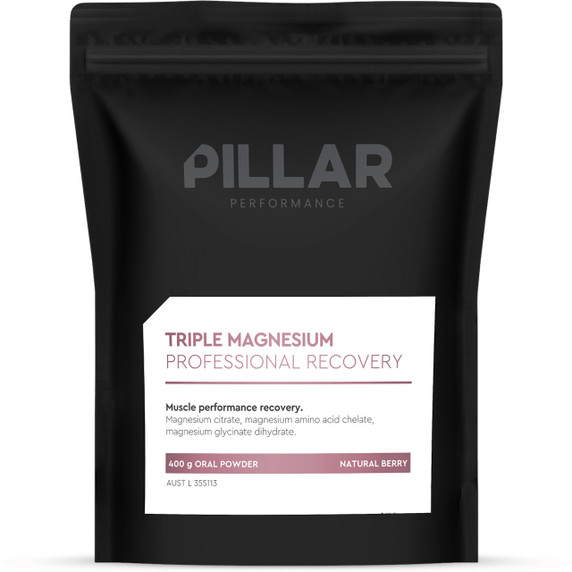 PILLAR Performance Triple Magnesium Recovery Powder Berry 400g Bulk Pack