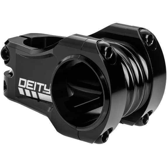 Black stem with white logos