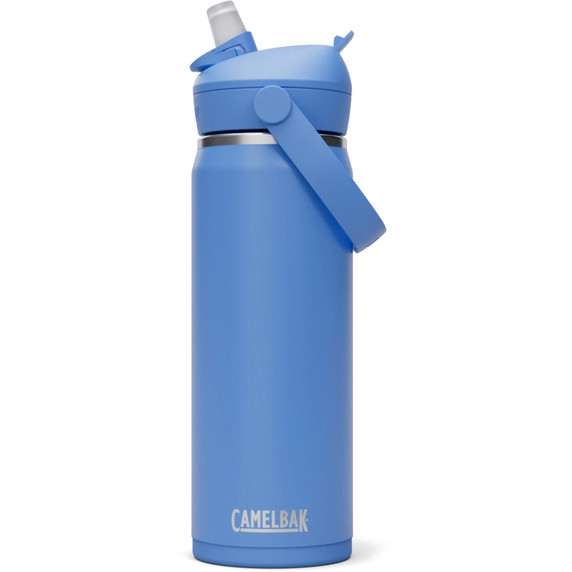 Blue bottle with blue lid and flip straw