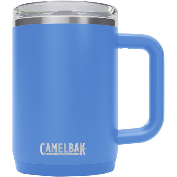 Blue mug with transparent lid