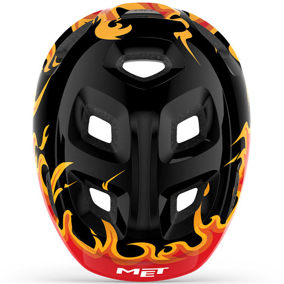 Met Hooray Youth Helmet Black Flames