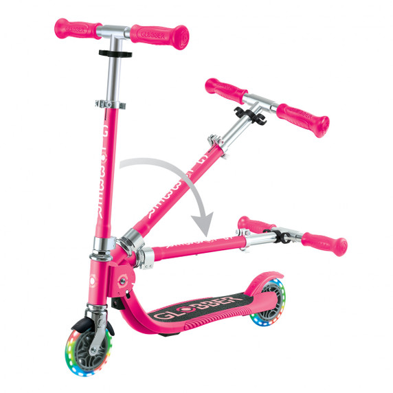 Globber Flow Foldable Junior w/Lights Pastel Pink/Fuchsia
