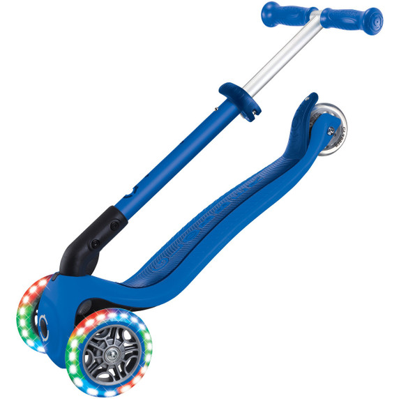 Globber Junior Foldable Lights Scooter Navy Blue