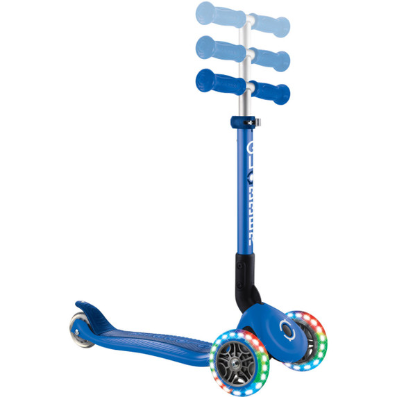 Globber Junior Foldable Lights Scooter Navy Blue