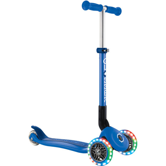 Globber Junior Foldable Lights Scooter Navy Blue