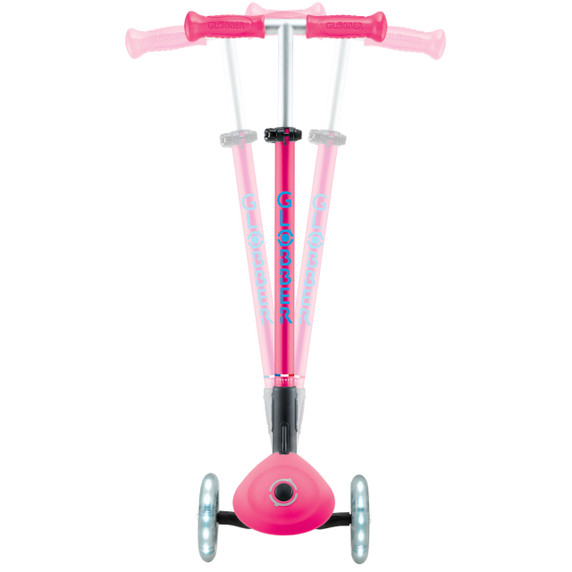 Globber Primo Fold Plus Lights Scooter V2 Fuchsia Pink/Sky Blue