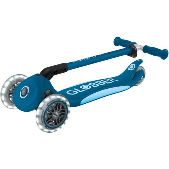 Globber Primo Fold Plus Lights Scooter V2 Petrol Blue/Light Blue