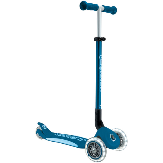 Globber Primo Fold Plus Lights Scooter V2 Petrol Blue/Light Blue