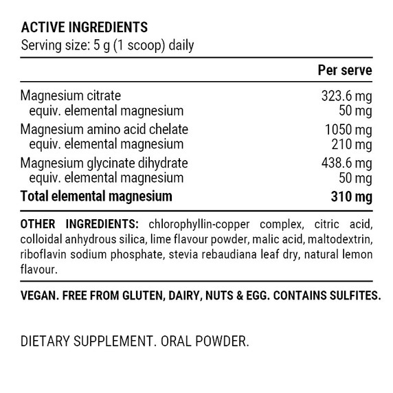 PILLAR Performance Triple Magnesium Recovery Powder Lemon Lime Jar 200g