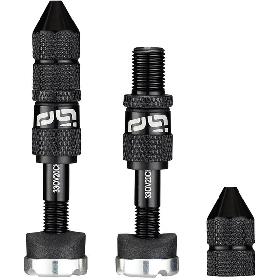 E*Thirteen Tubeless Quickfill Schrader Valves 23-31mm Depth 2 pcs Black