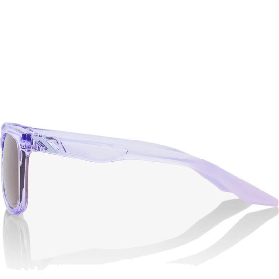 100% Hudson Sunglasses Polished Translucent Lavender (HiPER Silver Mirror Lens)