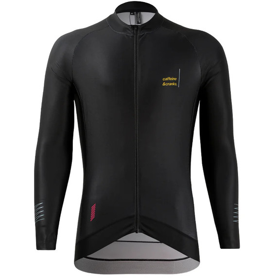 Caffeine and Cranks Pinnacle Thermal Jersey Blackstrike Mens