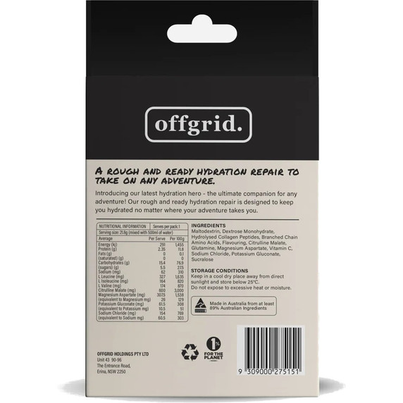 Offgrid Wetlands Hydration Drink Passionfruit 7 serves