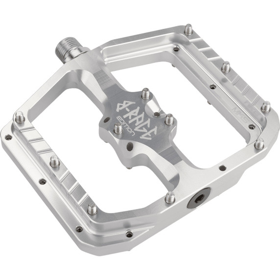 Burgtec Penthouse MK5 B-Rage Edition Flat Pedals Rhodium Silver