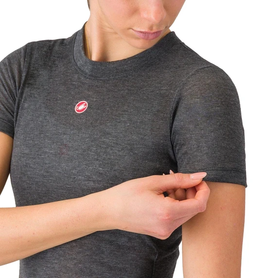 Castelli Medio Short Sleeve Womens Base Layer Melange Gray